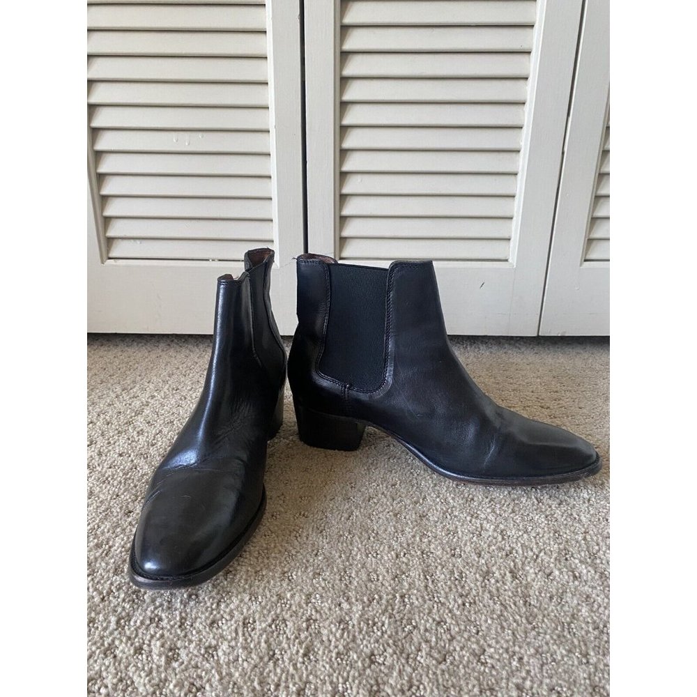 Frye Womens Black Leather Round Toe Pull-On Ankle Chelsea Boots Size 7.5